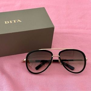 Black/Gold DITA Mach-Two Aviator Sunglasses